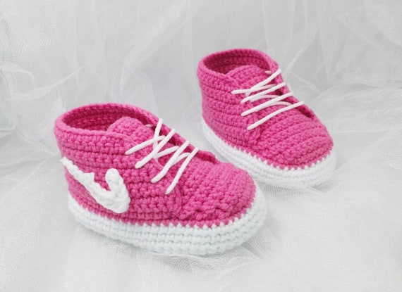 pink baby booties