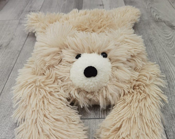 Personalized Minky Bear Lovey - Custom Nursery Decor, Baby Shower Gift, Woodland Theme, Soft Baby Blanket, Newborn Photo Prop, Bear Rug