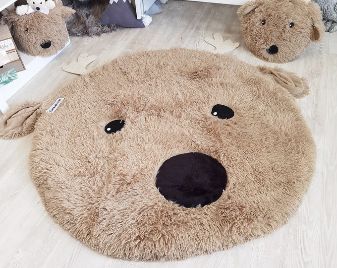Deer Rug for Nursery, Perfect Woodland Decor, Pictured Rug 45"