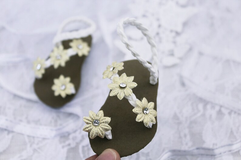 girls gold flip flops