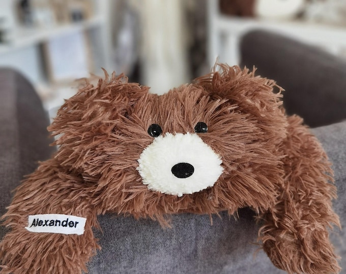 Personalized Bear Lovey - Soft Minky Security Blanket with Custom Name, Baby Shower Gift