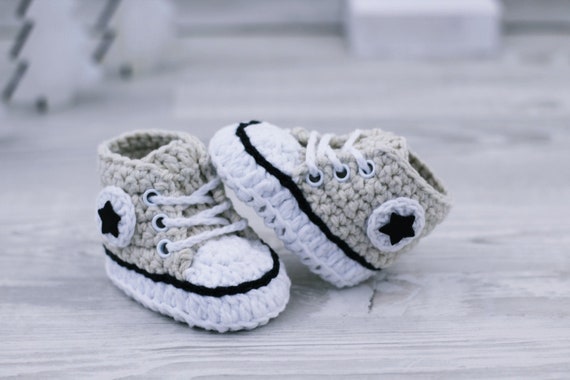 Crochet Baby Boy Girl Booties Beige Newborn Shoes Neutral - Etsy