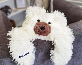 Personalized Polar Bear Lovey - Nursery Decor, Baby Photo Prop, and Stuffed Animal Rug for Woodland Room, Pictured Rug-58&quot; X 48&quot;