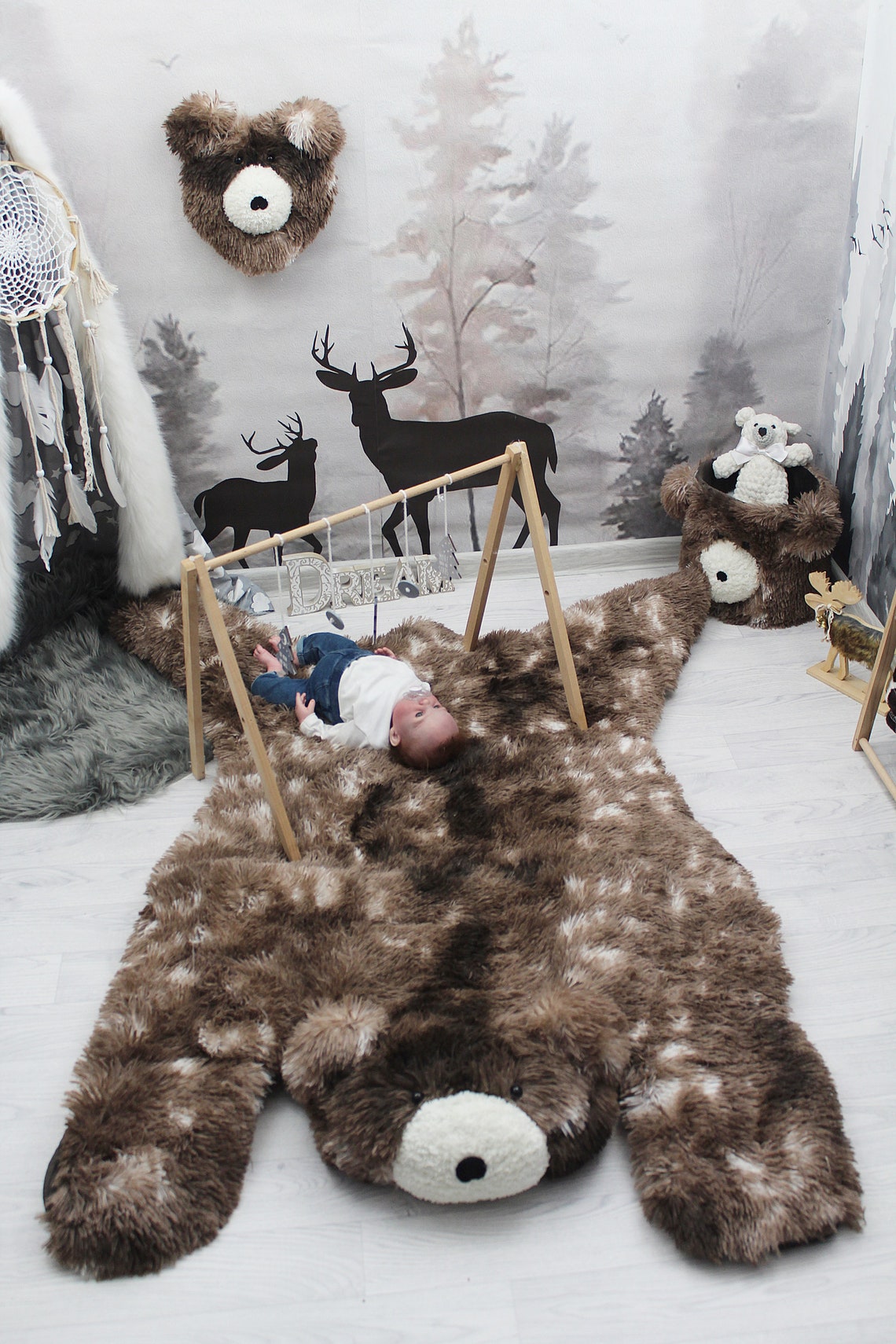 Personalized Handmade Bear Nursery Rug Cute Rug Nursery Rug Etsy