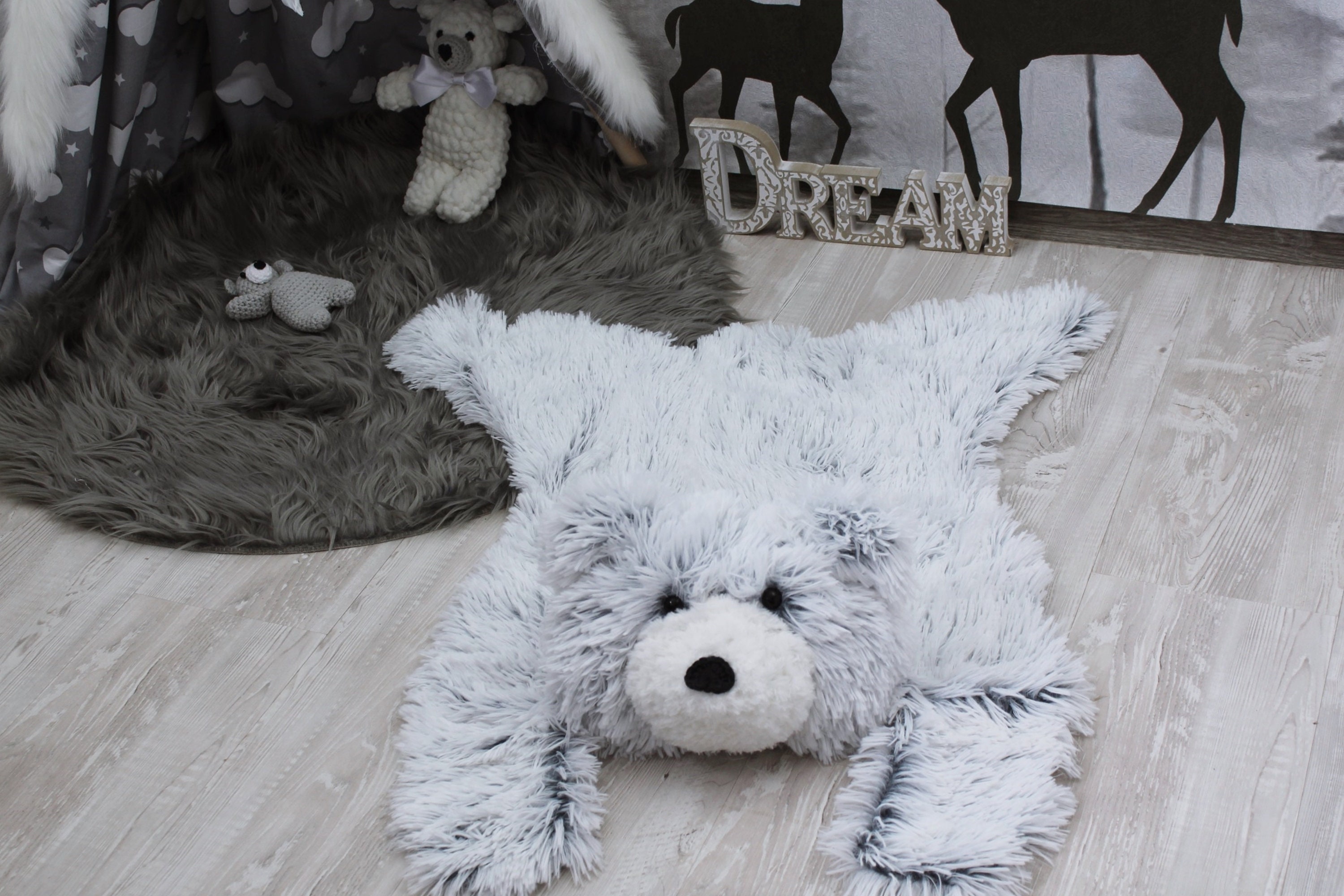 Baby bear rug Kids room rug Bear rug nursery Faux fur rug Etsy