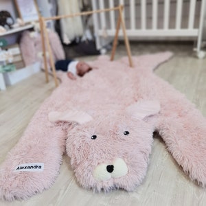 Rosa Häschenteppich für Baby Mädchen, Kinderzimmer Dekor, Abgebildeter Teppich: 58 "X 48"