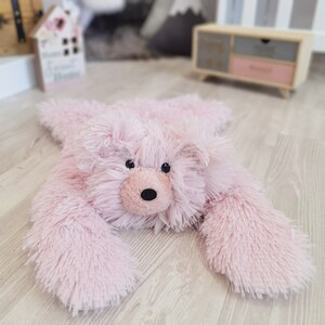 Adorable Pink Bear-shaped Rug for Baby Girl - Soft Plush Animal Floor ...