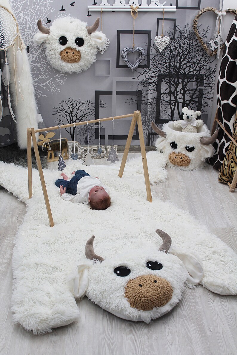 Plush Cow Head Wall Mount Faux Animal Head Wallmounted Etsy