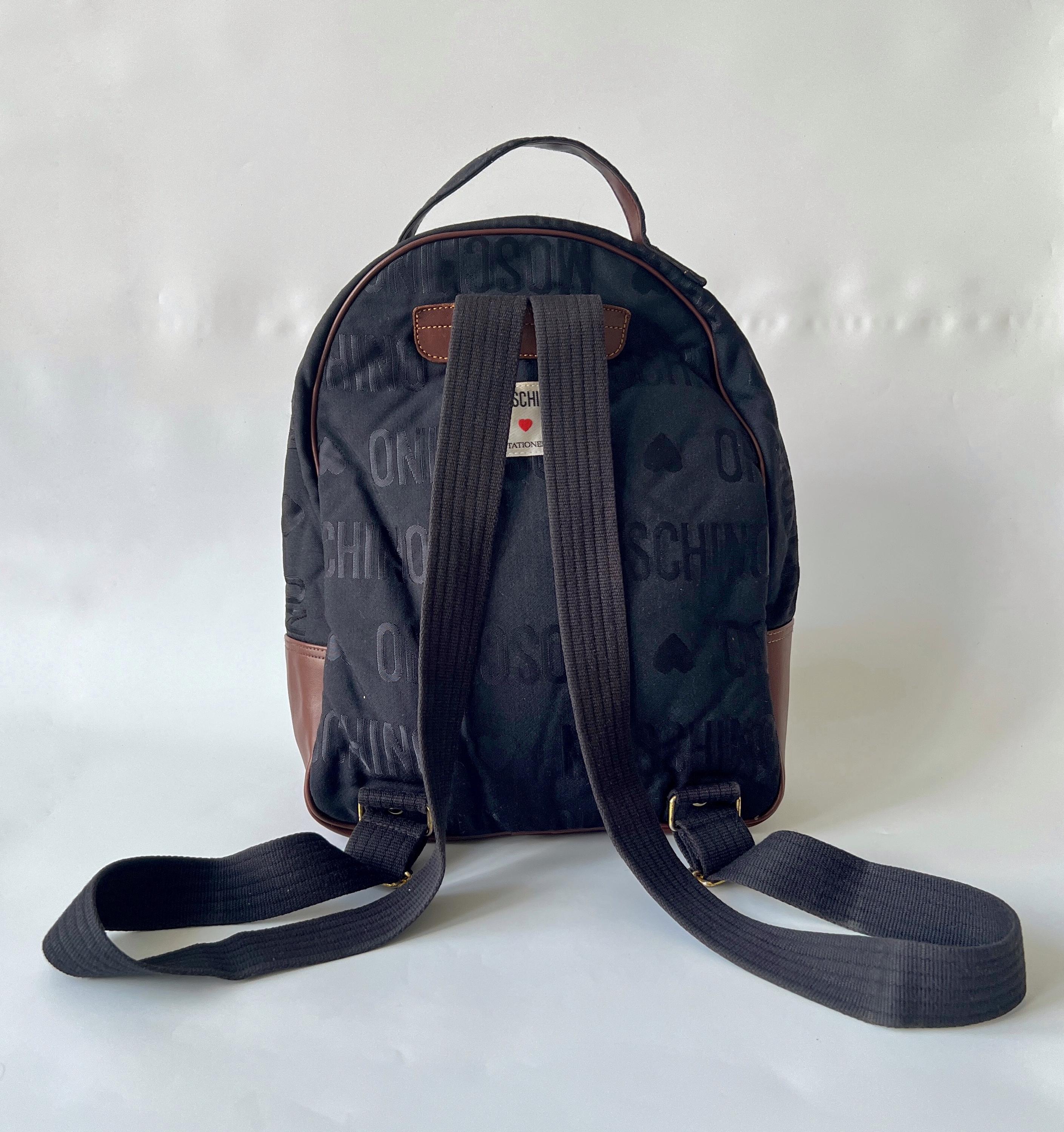 Authentic Moschino Canvas Backpack MOSCHINO Coated Canvas Roma Teddy Bear Backpack Gold Buckle  main image 4