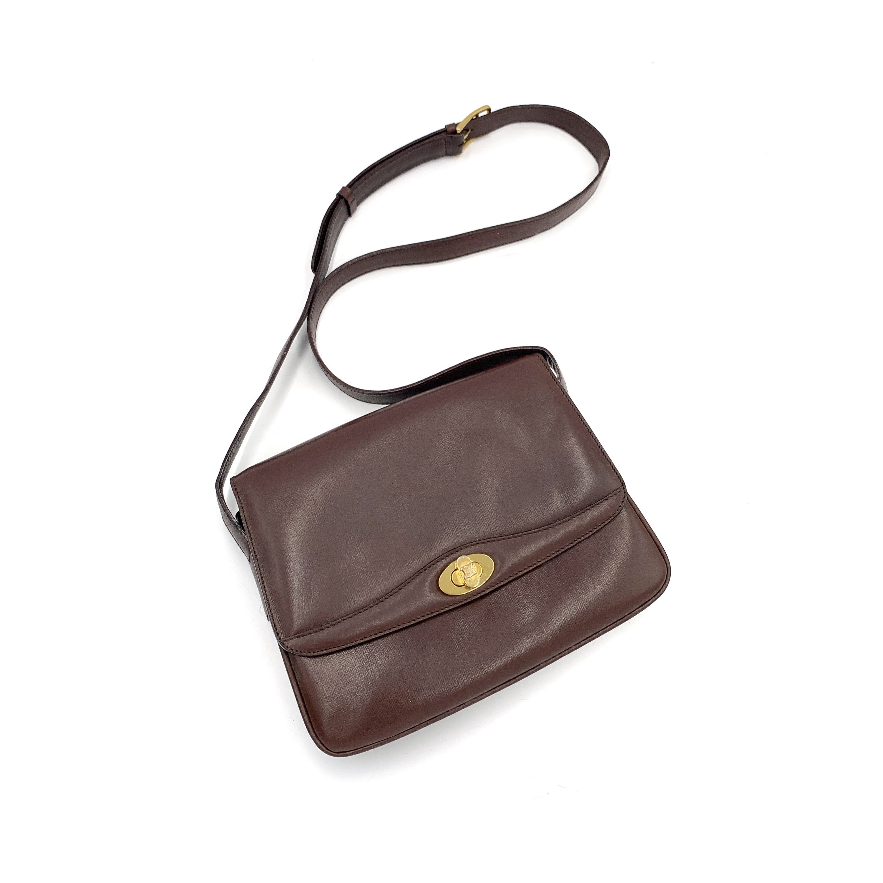 CELINE Triomphe pattern Jacquard Mini boston bag Handbag Black Vintage Old  Celine 8egcyx