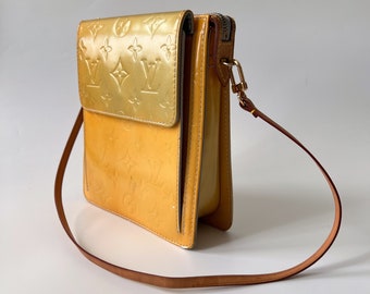 Auth Louis Vuitton Monogram Vernis Mott Shoulder Hand Bag Yellow LV Junk  J9618