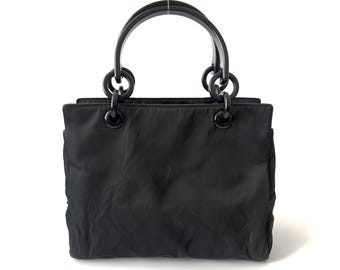 PRADA Authentic Vintage Nylon With Leather Handle Tote Bag - Etsy