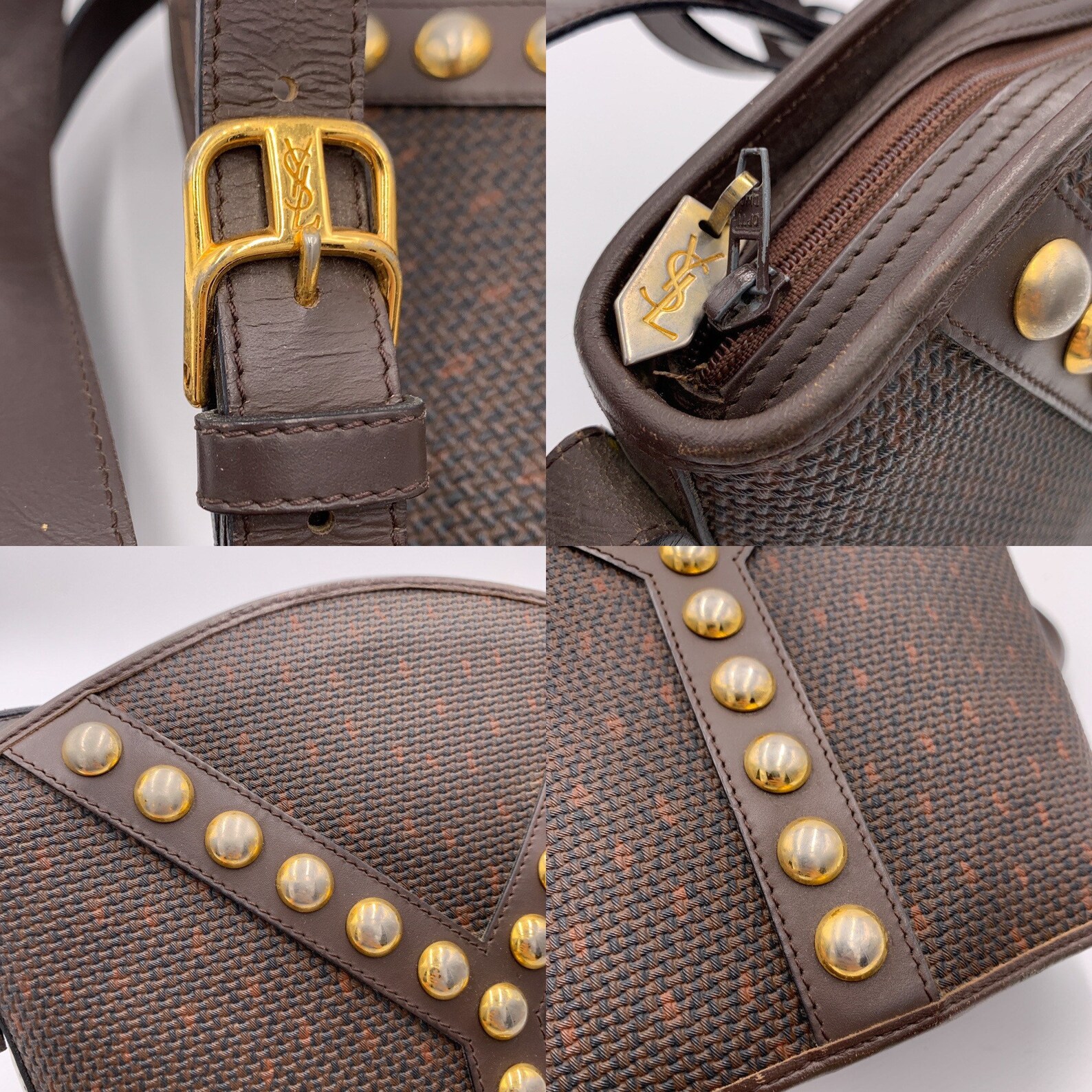 Authentic Vintage Yves Saint Laurent Leather Studded Y - Etsy