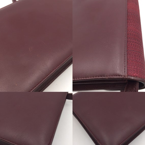 VINTAGE POUCH BALENCIAGA BB MONOGRAM CANVAS AND BURGUNDY LEATHER POUCH BAG  Dark red ref.566393 - Joli Closet