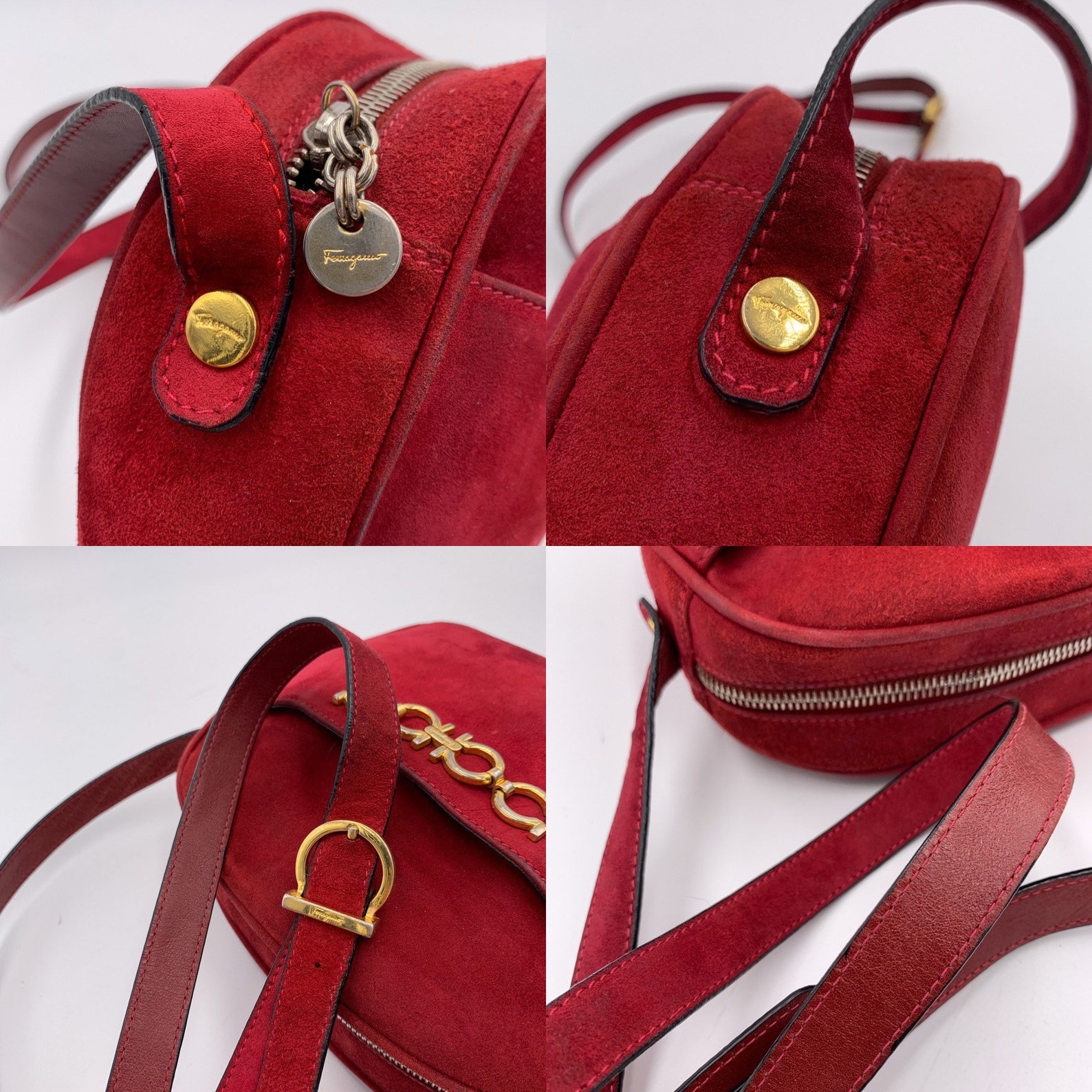 Authentic Salvatore Ferragamo Vintage Suede Crossbody Bag Etsy