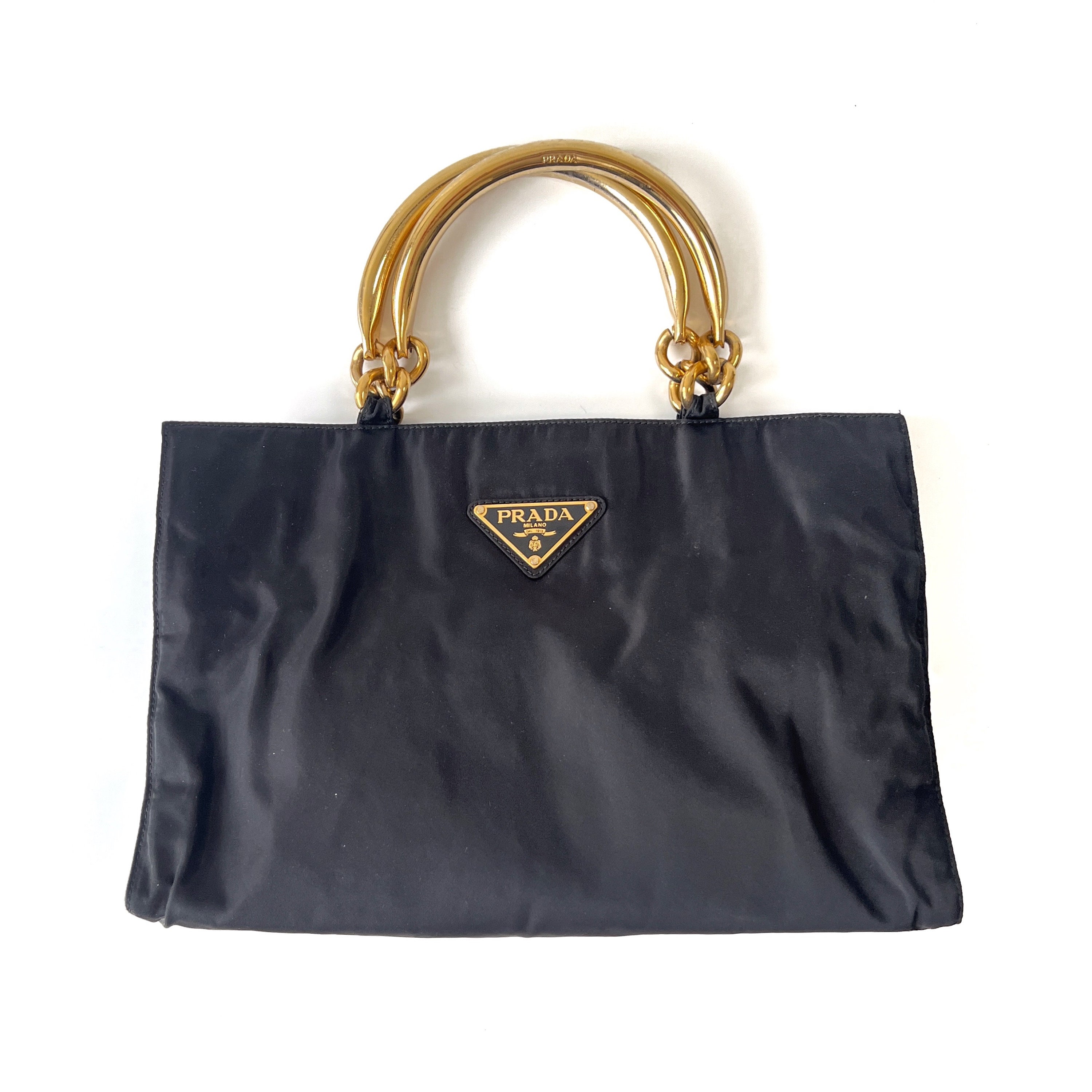 PRADA tote bag with metal handles - Vintage by Ebba AB