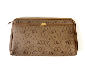 Christian Dior Authentic Vintage Canvas Pattern Clutch
