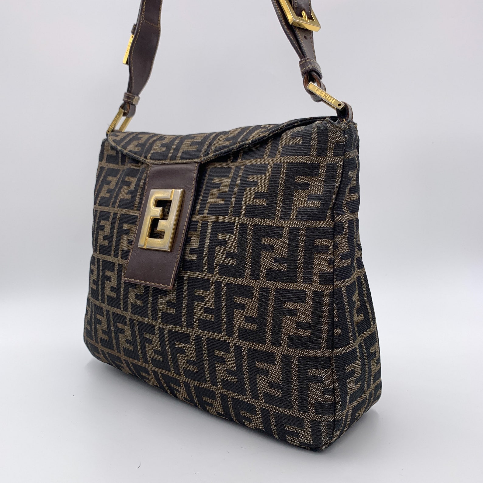 Authentic FENDI Vintage Zucca Shoulder Bag | Etsy