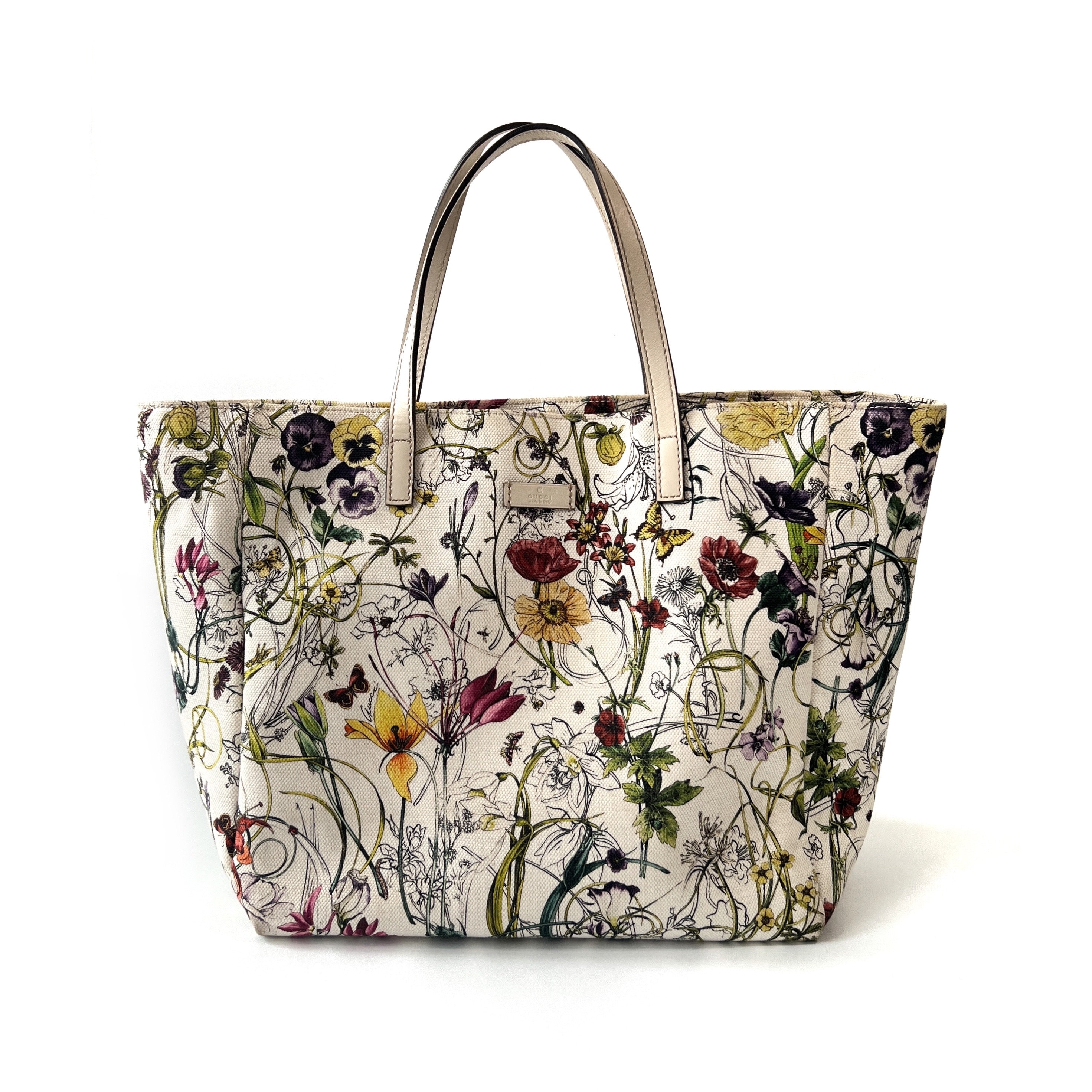 Authentic GUCCI Botanical Floral Canvas Print Horsebit Hobo -  Sweden