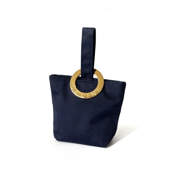 CELINE Authentic Vintage Ring Logo Mini Charm Bag
