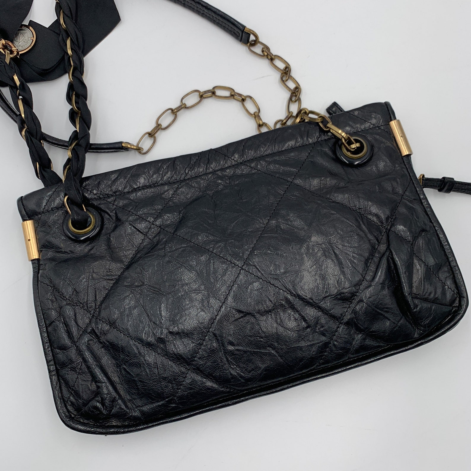 Authentic LANVIN Vintage Amalia Leather Shoulder Bag | Etsy