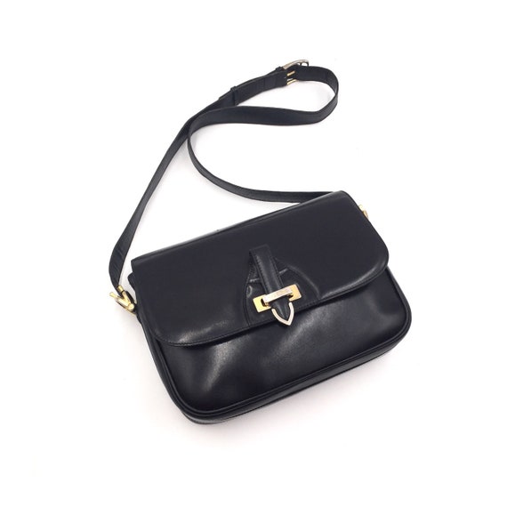 Authentic Celine Vintage Black Shoulder Bag 