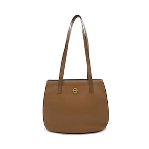 Authentic CELINE Vintage Circle Gold Plated Logo Tote Bag
