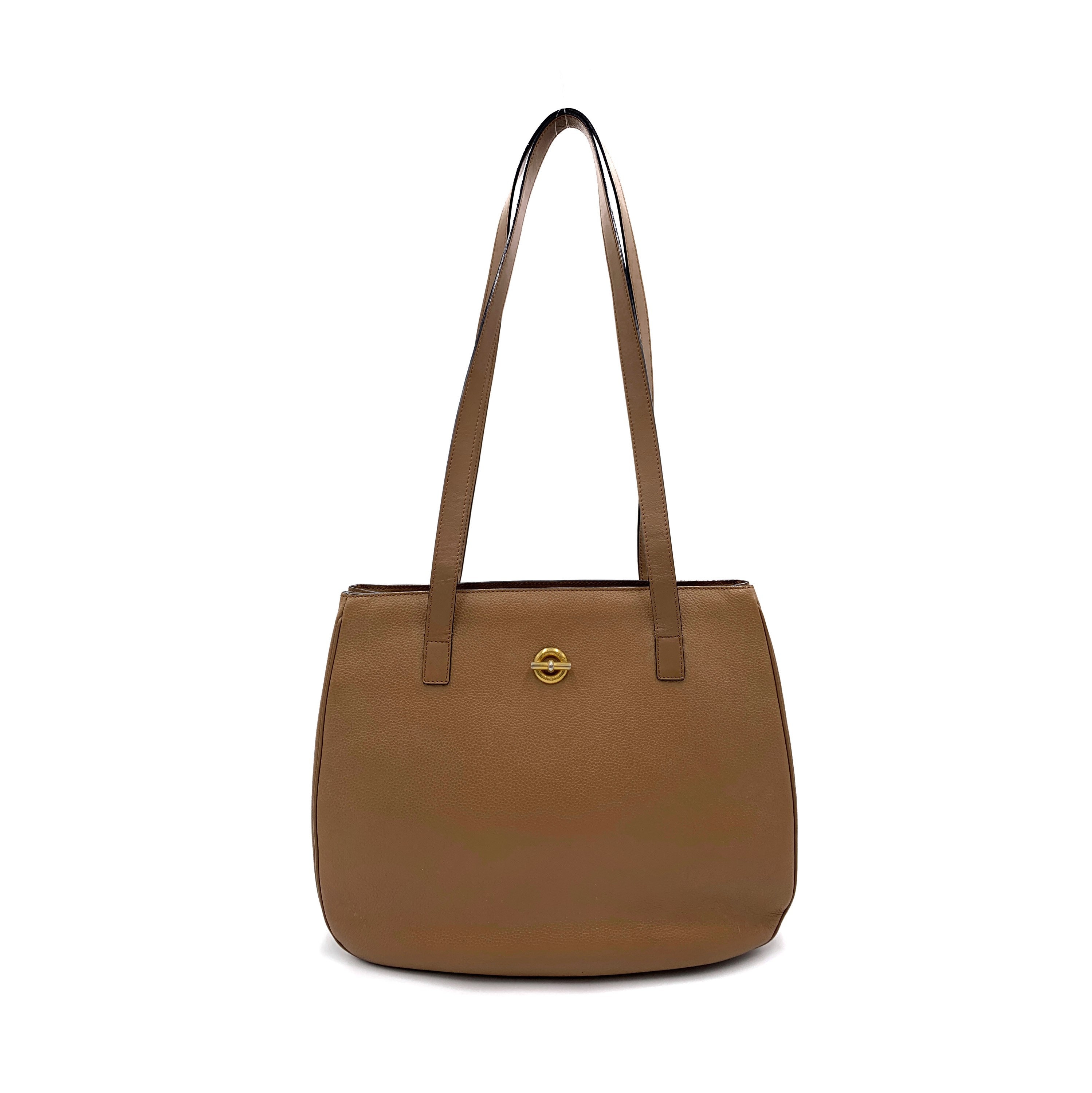 本物の CELINE ヴィンテージ サークル ゴールド メッキ ロゴ トート 