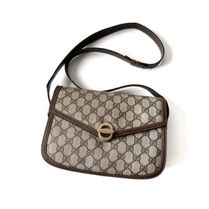 GUCCI Authentic Vintage Monogram PVC Canvas Shoulder Bag