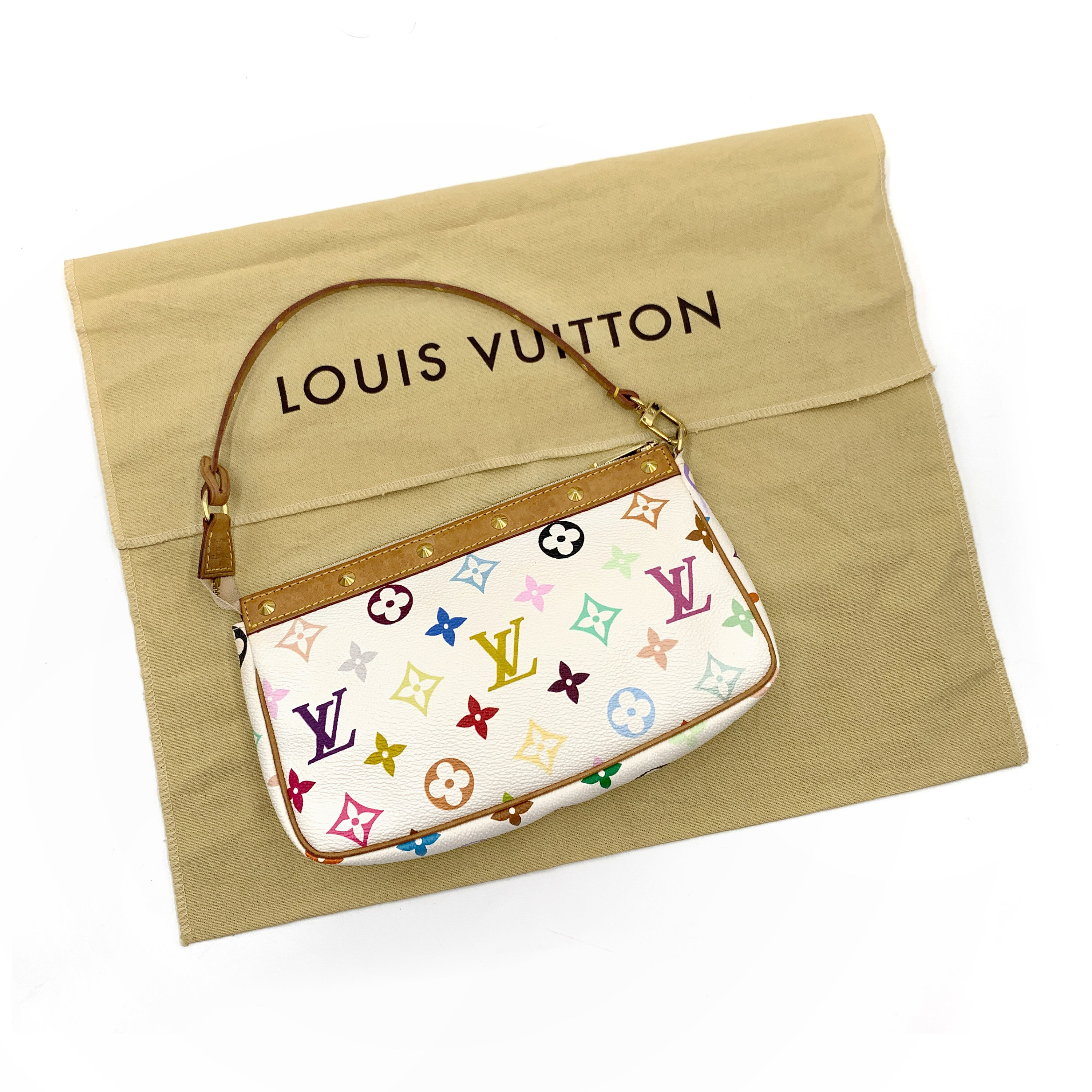 Authentic Louis Vuitton Vintage Multicolor Monogram Pochette 