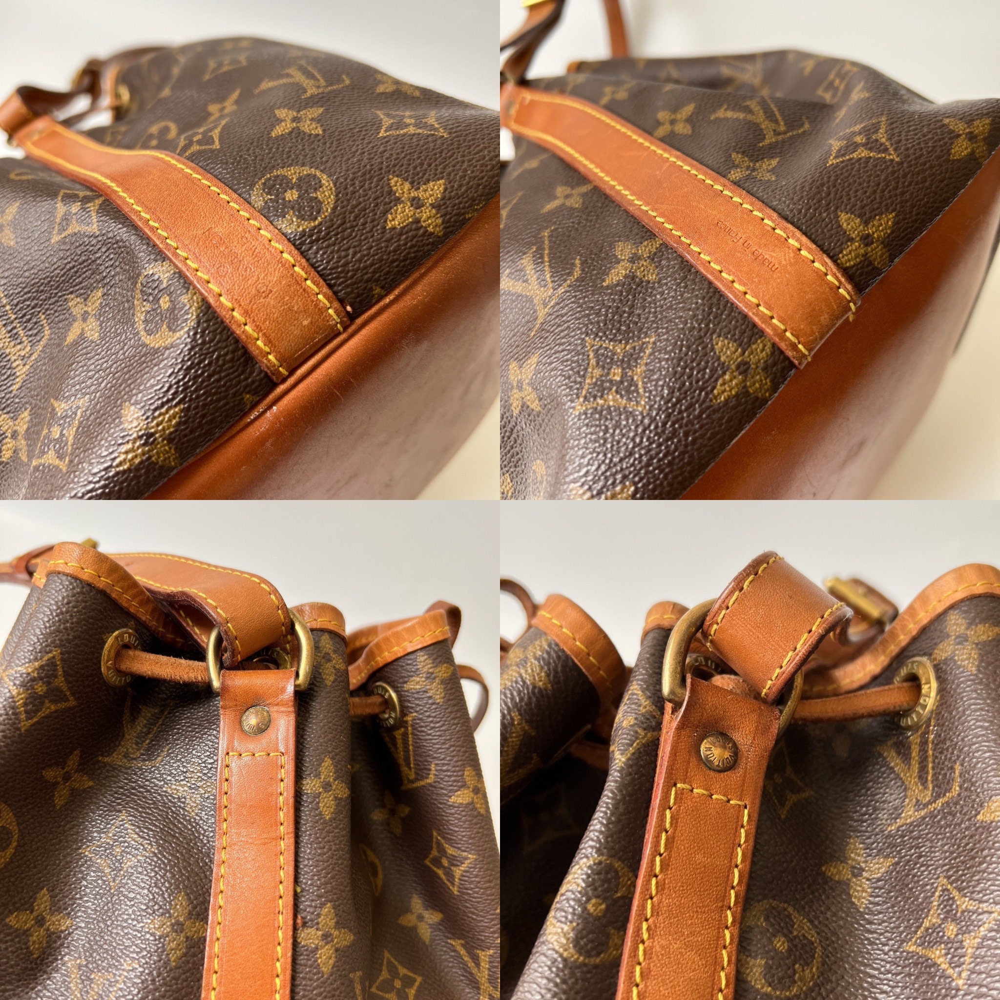 Authentic Louis Vuitton Monogram Noe Shoulder Drawstring Bag M42224 Junk  J9197