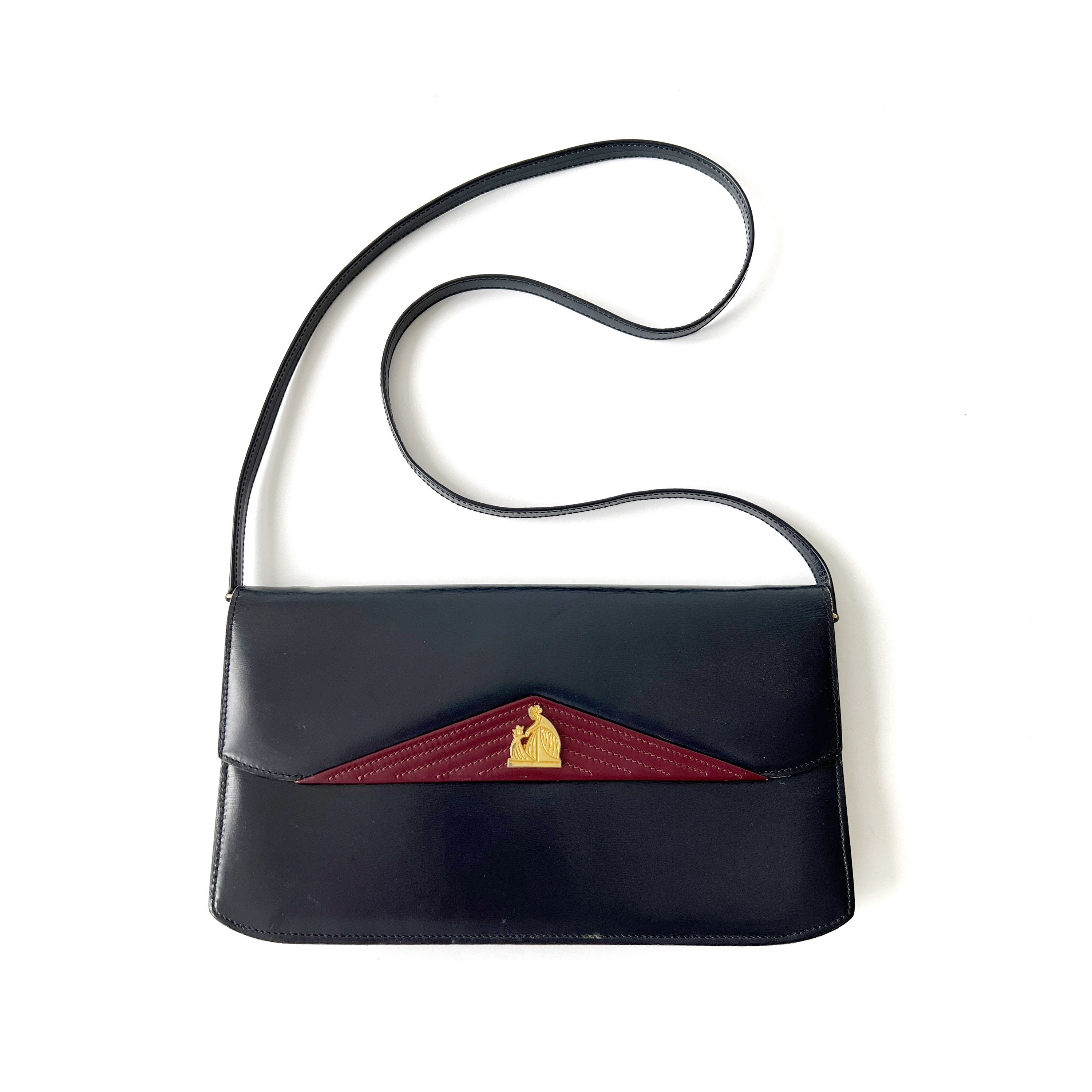 LANVIN Authentic Vintage Mother and Child Logo Shoulder Bag Etsy