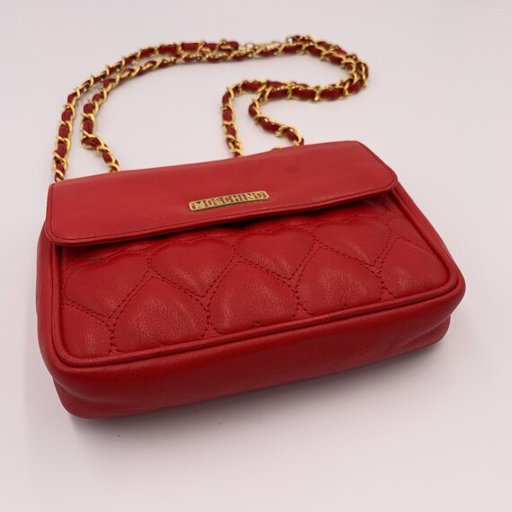 Authentic MOSCHINO Vintage Quilt Heart Crossbody&… - image 3