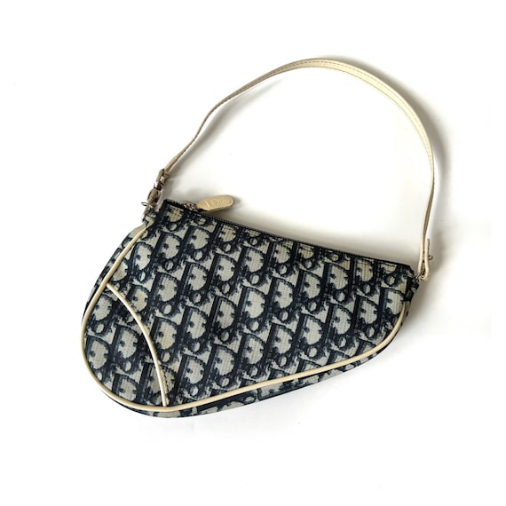 Christian Dior Authentic Vintage Saddle Bag in Trotter Navy 