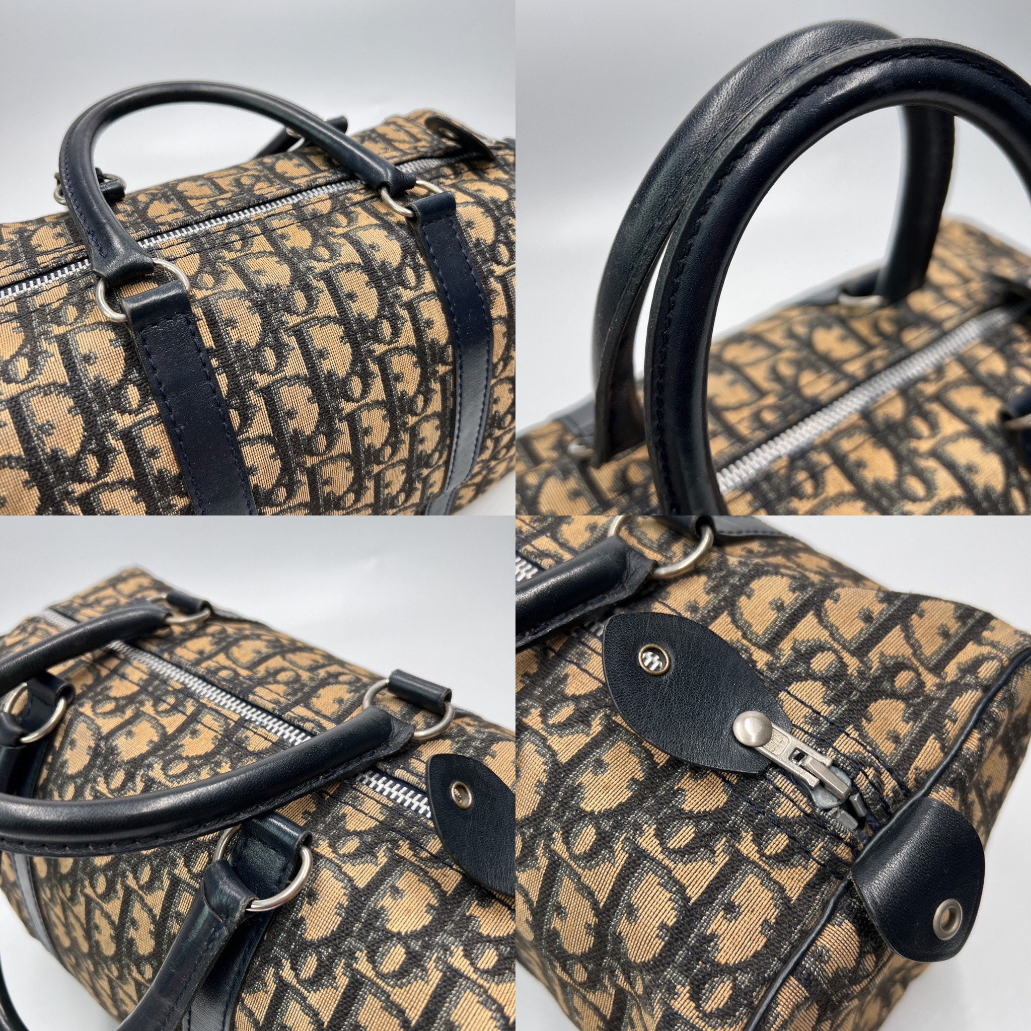 Christian Dior Trotter Jacquard Mini Bostonbag Handbag Black Vintage Old  turmxz