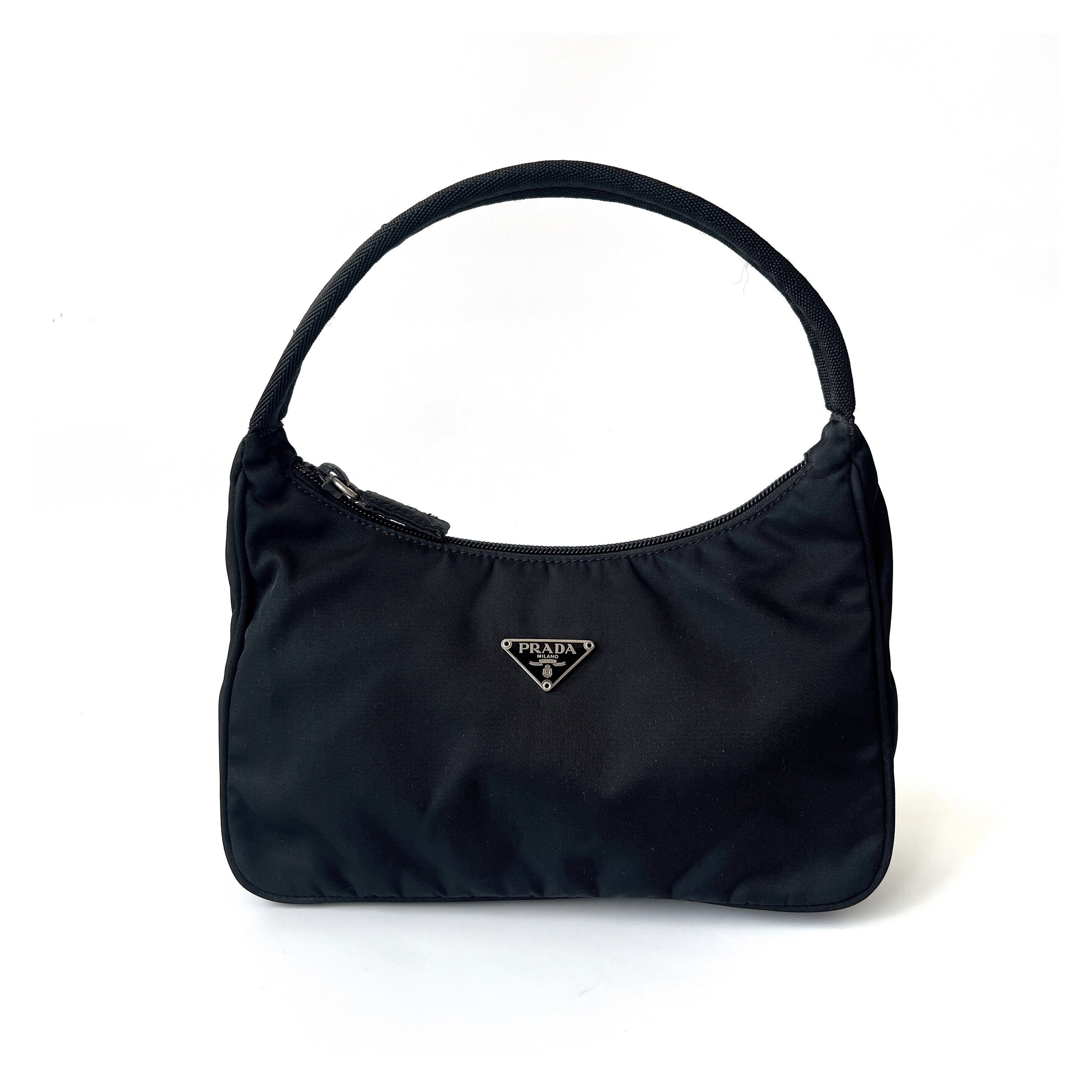 Authentic Prada Bag Nylon Pochette Mini Shoulder With Paper 