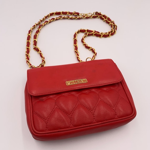 Authentic MOSCHINO Vintage Quilt Heart Crossbody&… - image 2