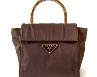 PRADA Authentic Nylon Metal Top Handle Bag