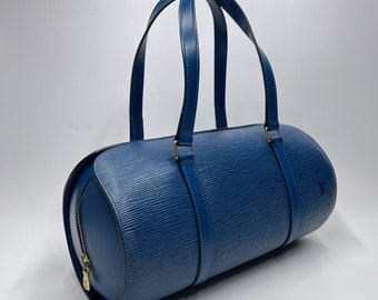 LOUIS VUITTON Authentic Vintage Blue Epi Leather Papillon Bag 