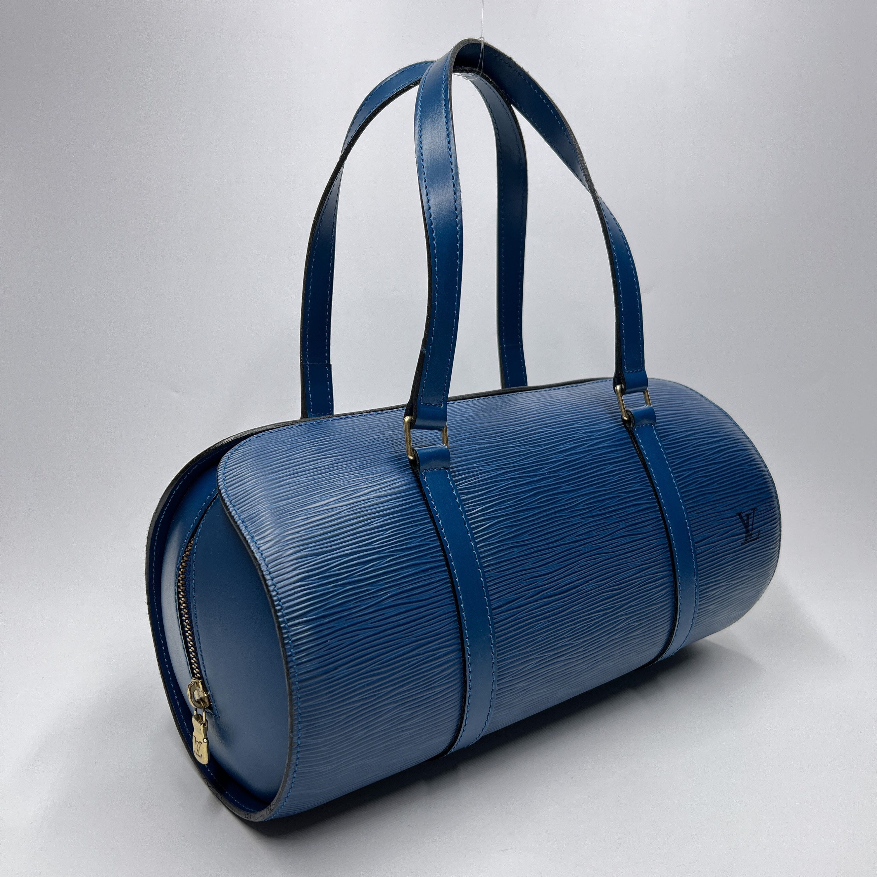 louis vuitton blue leather bag