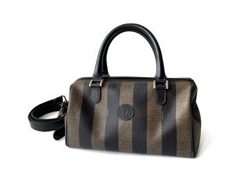 FENDI Authentic Vintage Stripe Pattern Boston Small Bag - Etsy