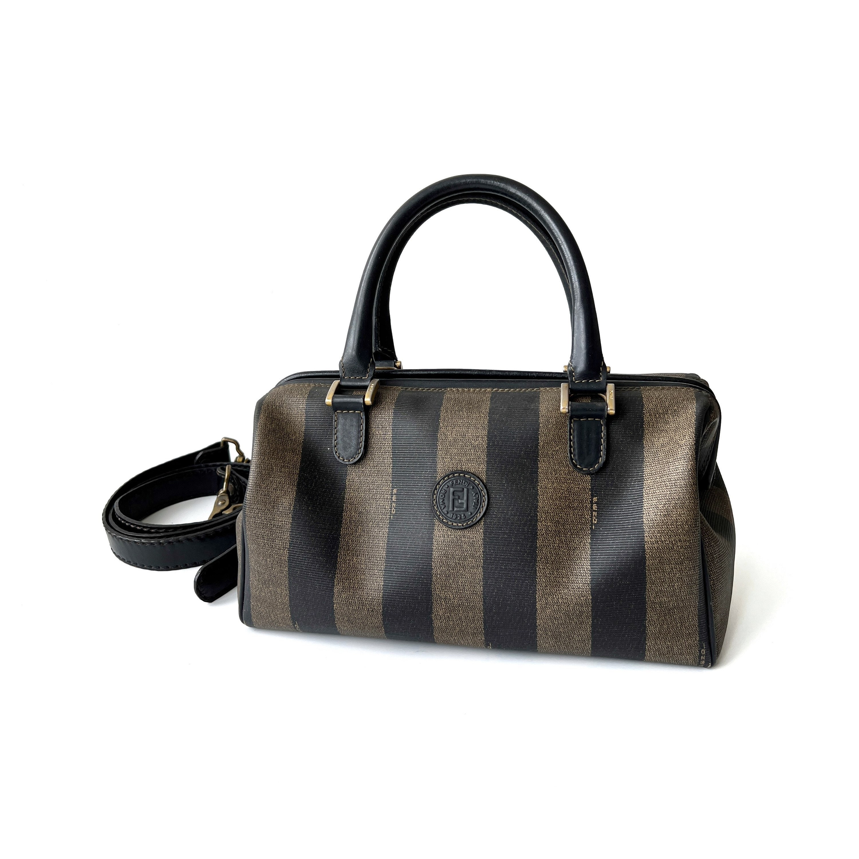 FENDI Authentic Vintage Stripe Pattern Boston Bag -  Israel