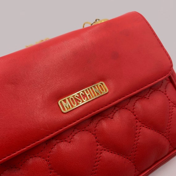 Authentic MOSCHINO Vintage Quilt Heart Crossbody&… - image 5