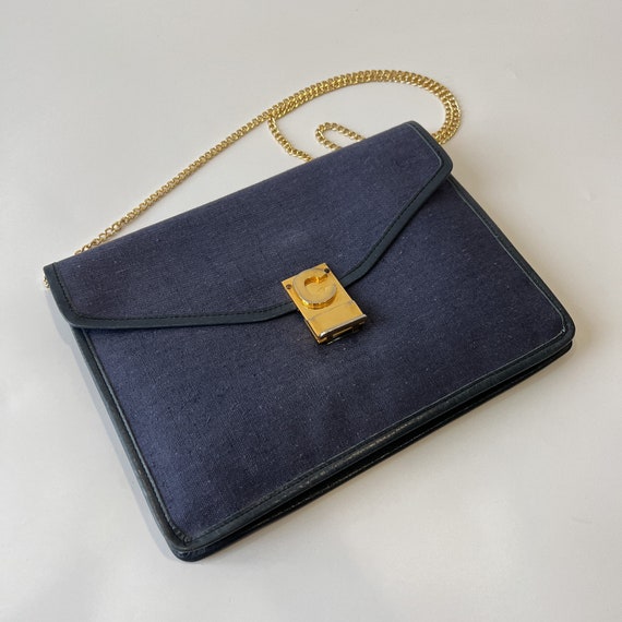 CELINE Authentic Vintage C Logo Clutch with Chain… - image 2