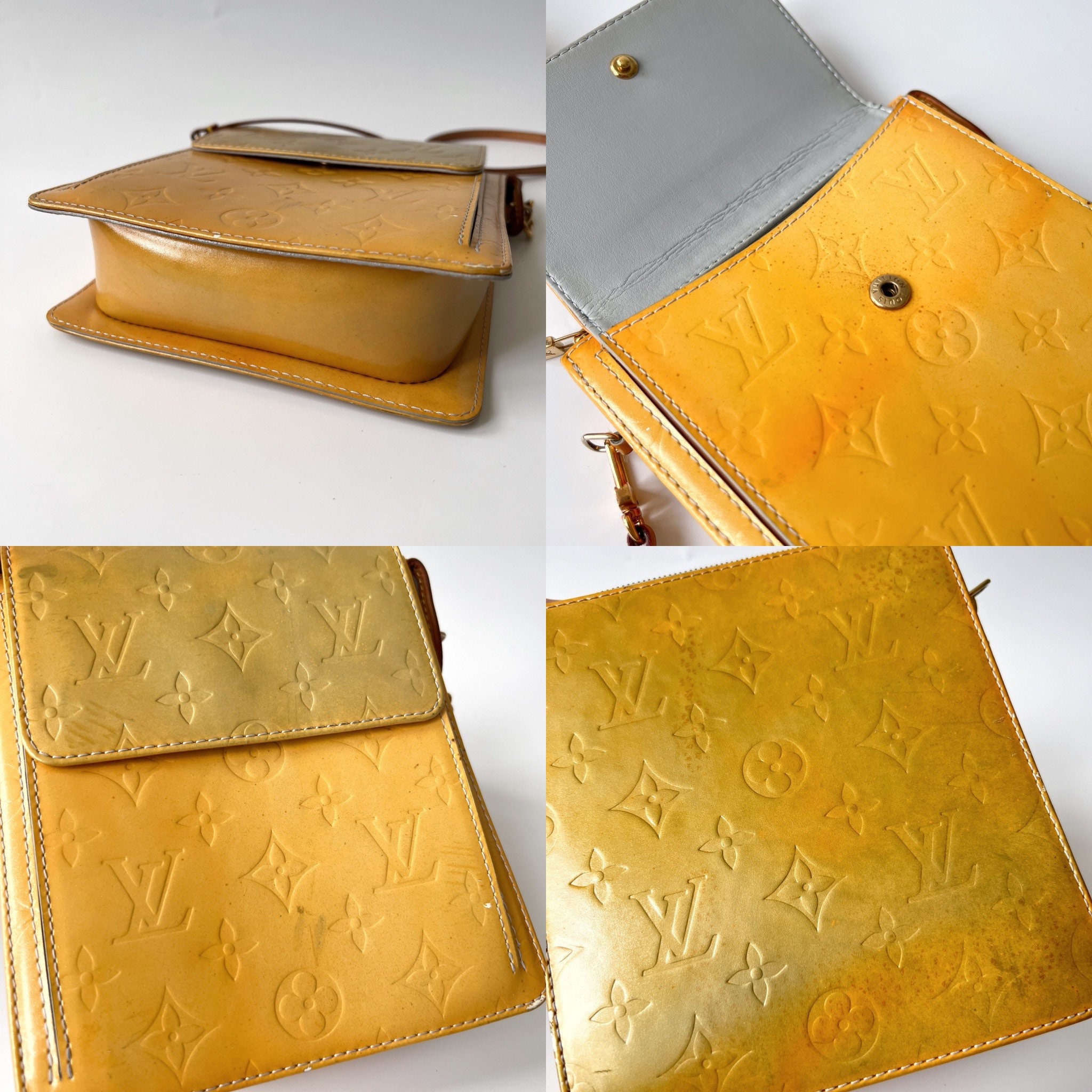 Authentic Louis Vuitton Vernis Motto Patent Leather Shoulder Crossbody  #20667