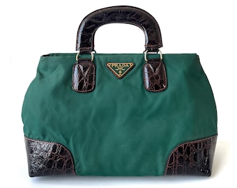 PRADA Authentic Green Nylon Tote Bag