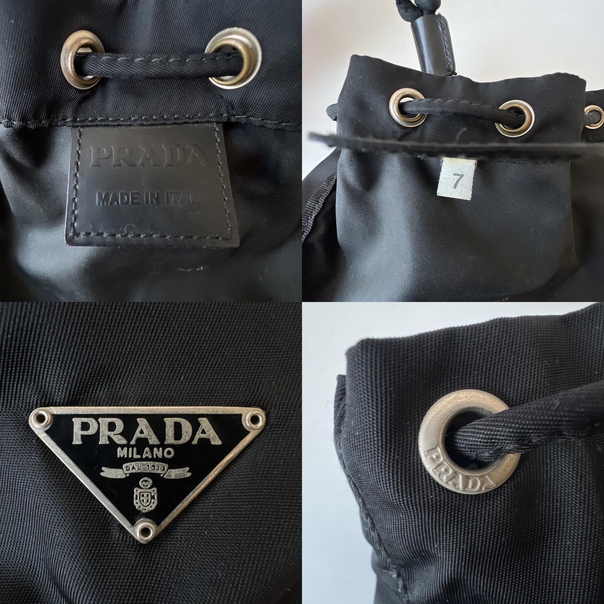 PRADA 本物ヴィンテージ ブラック ミニ ドローストリング ポーチ