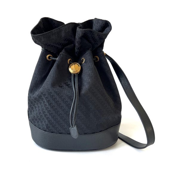 GUCCI Authentic Vintage Monogram Jacquard Drawstring Bucket Bag