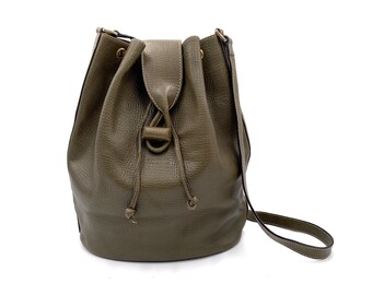Authentic LOEWE Vintage Twist logo Drawstring Bucket Bag