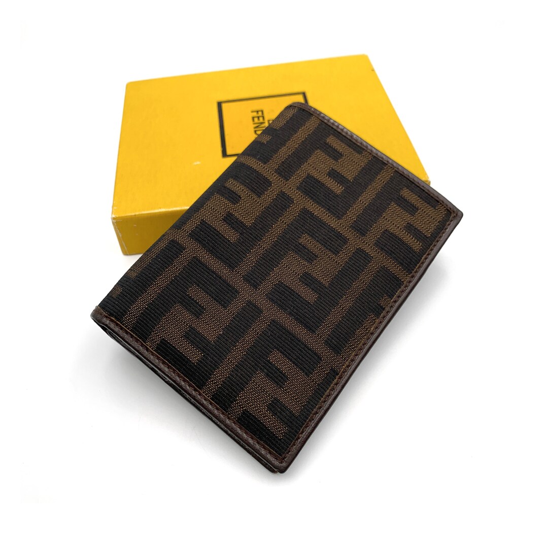Authentic Fendi Bi-Fold Wallet Off white & Zucca Pattern  Fendi Italy, Zucca Pattern Compact Bifold Wallet main image 1